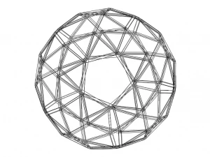 Wireframe Shape Snub Dodecahedron 3D Print Model