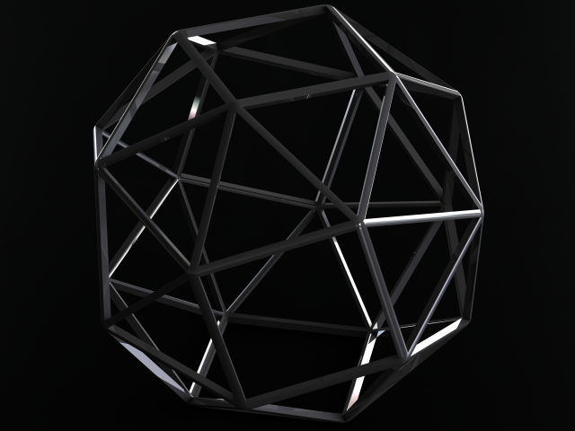 Wireframe Snub Cube 3D Принт Модель .c4d .max .obj .3ds .fbx .stl .blend 