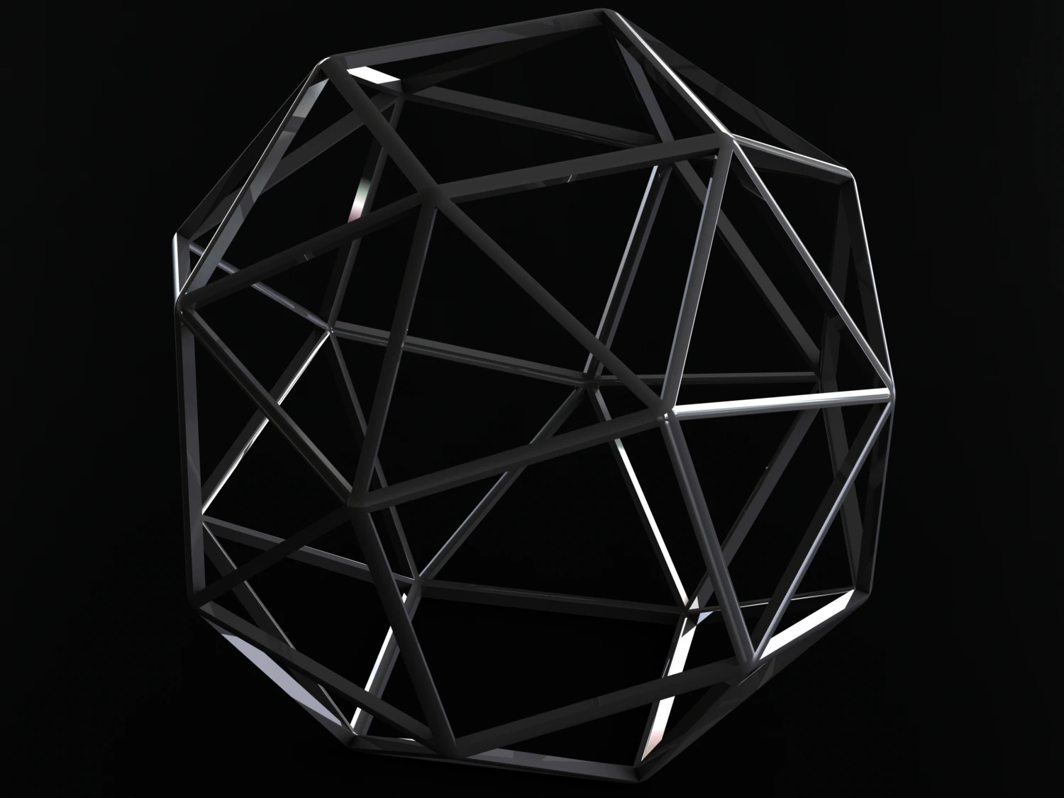 Wireframe Snub Cube 3D Print Model .c4d .max .obj .3ds .fbx .stl .blend 