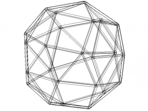 Wireframe Snub Cube 3D Print Model