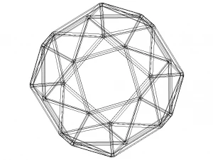 Wireframe Snub Cube 3D Print Model