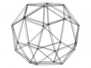 Wireframe Snub Cube 3D Print Model