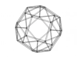 Wireframe Snub Cube 3D Print Model