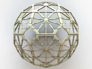 Wireframe Shape Geometric Faceted Sphere 3D Print Model