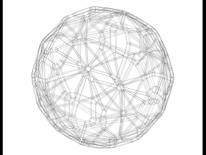 Wireframe Shape Geometric Faceted Sphere 3D Baskı Modeli