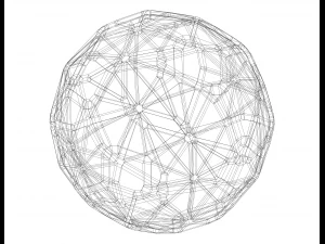 Wireframe Shape Geometric Faceted Sphere 3D Print Model