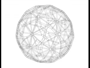 Wireframe Shape Geometric Faceted Sphere 3D Print Model