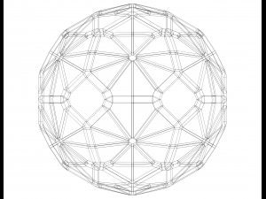 Wireframe Shape Geometric Faceted Sphere 3D Baskı Modeli