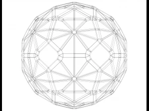 Wireframe Shape Geometric Faceted Sphere 3D Print Model