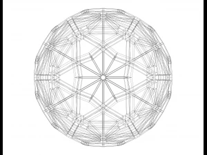 Wireframe Shape Geometric Faceted Sphere 3D Print Model