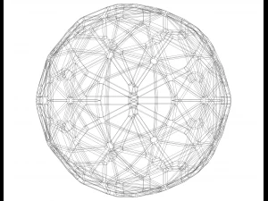 Wireframe Shape Geometric Faceted Sphere 3D Print Model