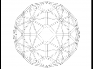 Wireframe Shape Geometric Faceted Sphere 3D Baskı Modeli