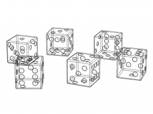 6 Sided Plastic Dice Set 3D Принт Модель