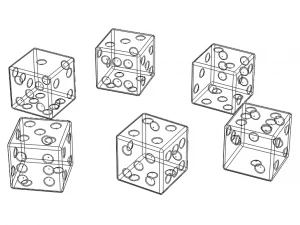 6 Sided Plastic Dice Set 3D Print Model