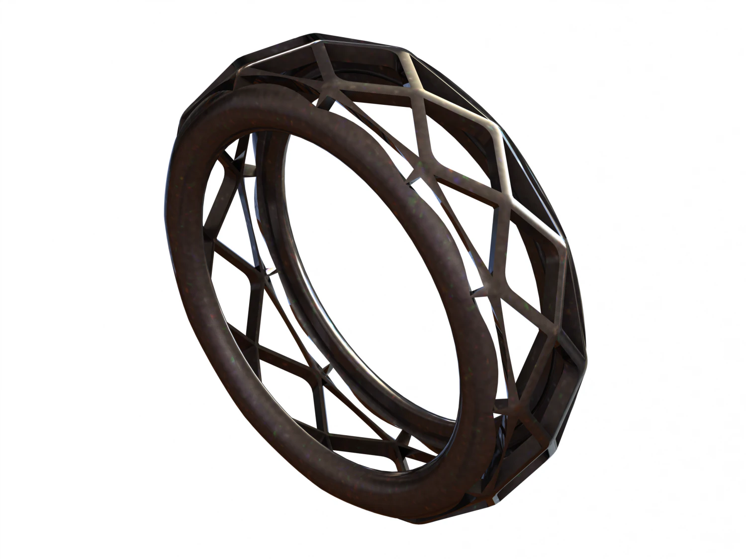 Wireframe Shape Geometric Ring 3D Print Model .c4d .max .obj .3ds .fbx .stl .blend