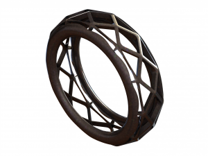 Wireframe Shape Geometric Ring 3Dプリントモデル