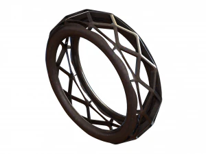 Wireframe Shape Geometric Ring 3D Print Model
