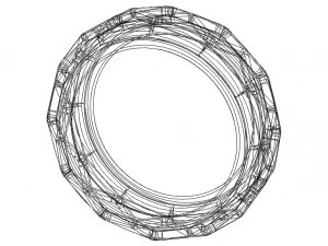 Wireframe Shape Geometric Ring 3D Print Model