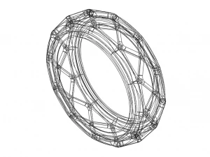 Wireframe Shape Geometric Ring 3D Print Model