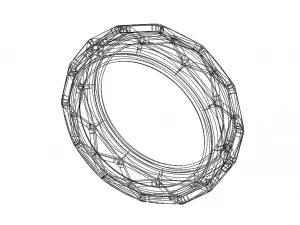 Wireframe Shape Geometric Ring 3D Print Model