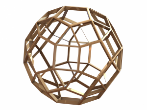 Wireframe Shape Rhombicosidodecahedron 3D-printmodel