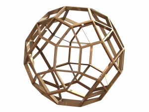 Bentuk Bingkai Kawat Rhombicosidodecahedron Model Cetak 3D