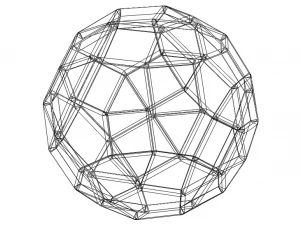 Wireframe Shape Rhombicosidodecahedron 3D Print Model
