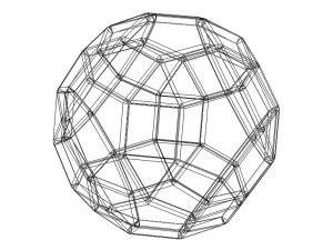 Wireframe Shape Rhombicosidodecahedron 3D Print Model