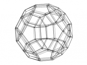 Wireframe Shape Rhombicosidodecahedron 3D-printmodel