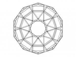 Wireframe Shape Rhombicosidodecahedron 3D-printmodel