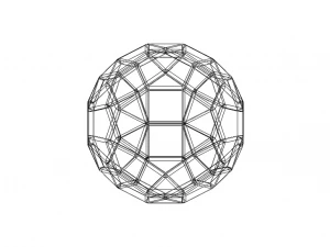 Wireframe Shape Rhombicosidodecahedron 3D Print Model