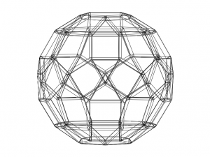 Wireframe Shape Rhombicosidodecahedron 3D-printmodel
