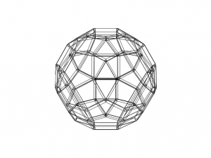 Wireframe Shape Rhombicosidodecahedron 3D-printmodel