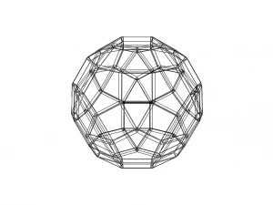 Wireframe Shape Rhombicosidodecahedron 3D Print Model