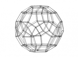 Wireframe Shape Rhombicosidodecahedron 3D-printmodel