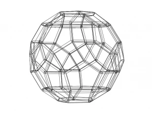 Wireframe Shape Rhombicosidodecahedron 3D Print Model