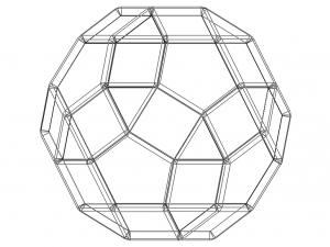 Wireframe Shape Rhombicosidodecahedron 3D-printmodel