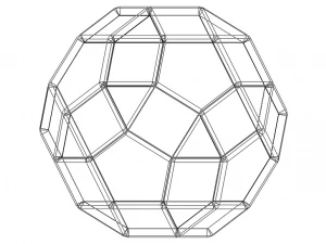 Wireframe Shape Rhombicosidodecahedron 3D Print Model
