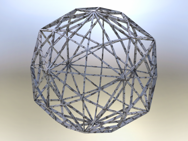 Wireframe Shape Disdyakis Triacontahedron 3D Принт Модель .c4d .max .obj .3ds .fbx .stl .blend 