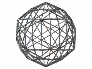 Wireframe Shape Disdyakis Triacontahedron 3D Print Model