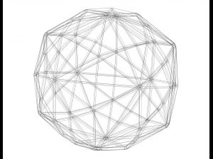 Wireframe Shape Disdyakis Triacontahedron 3D Print Model