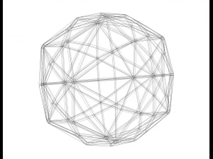 Wireframe Shape Disdyakis Triacontahedron 3D Print Model