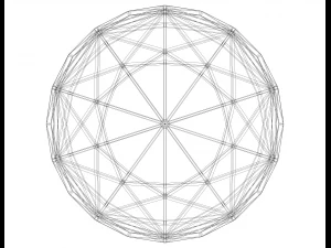 Wireframe Shape Disdyakis Triacontahedron 3D Print Model