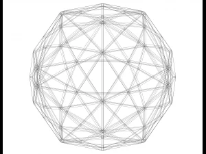 Wireframe Shape Disdyakis Triacontahedron 3D Print Model