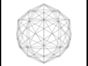 Wireframe Shape Disdyakis Triacontahedron 3D Print Model