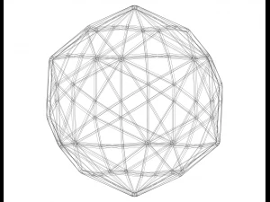 Wireframe Shape Disdyakis Triacontahedron 3D Print Model