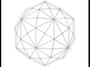 Wireframe Shape Disdyakis Triacontahedron 3D Print Model
