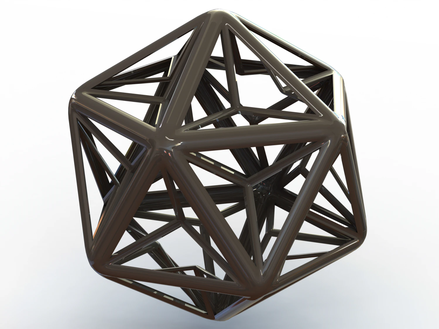 Wireframe Shape Great Dodecahedron 3D Print Model .c4d .max .obj .3ds .fbx .stl .blend 