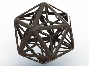 Wireframe Shape Great Dodecahedron 3D Print Model