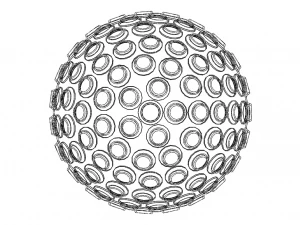 Wireframe Shape Geometric Spikes Ball 3D Print Model